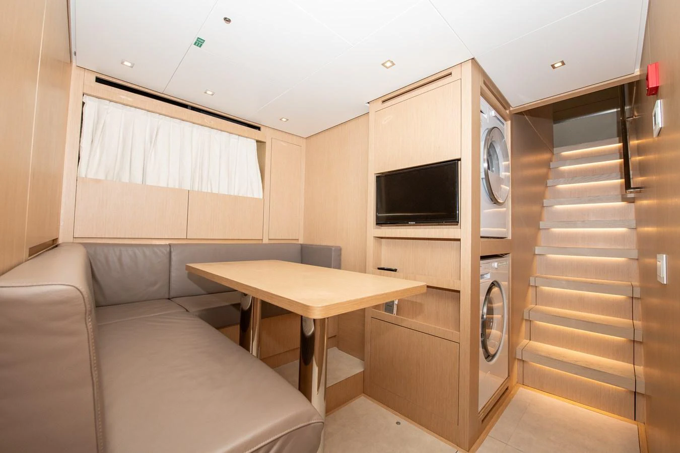a room with a couch and a table aboard OUR ALEPH Yacht for Sale