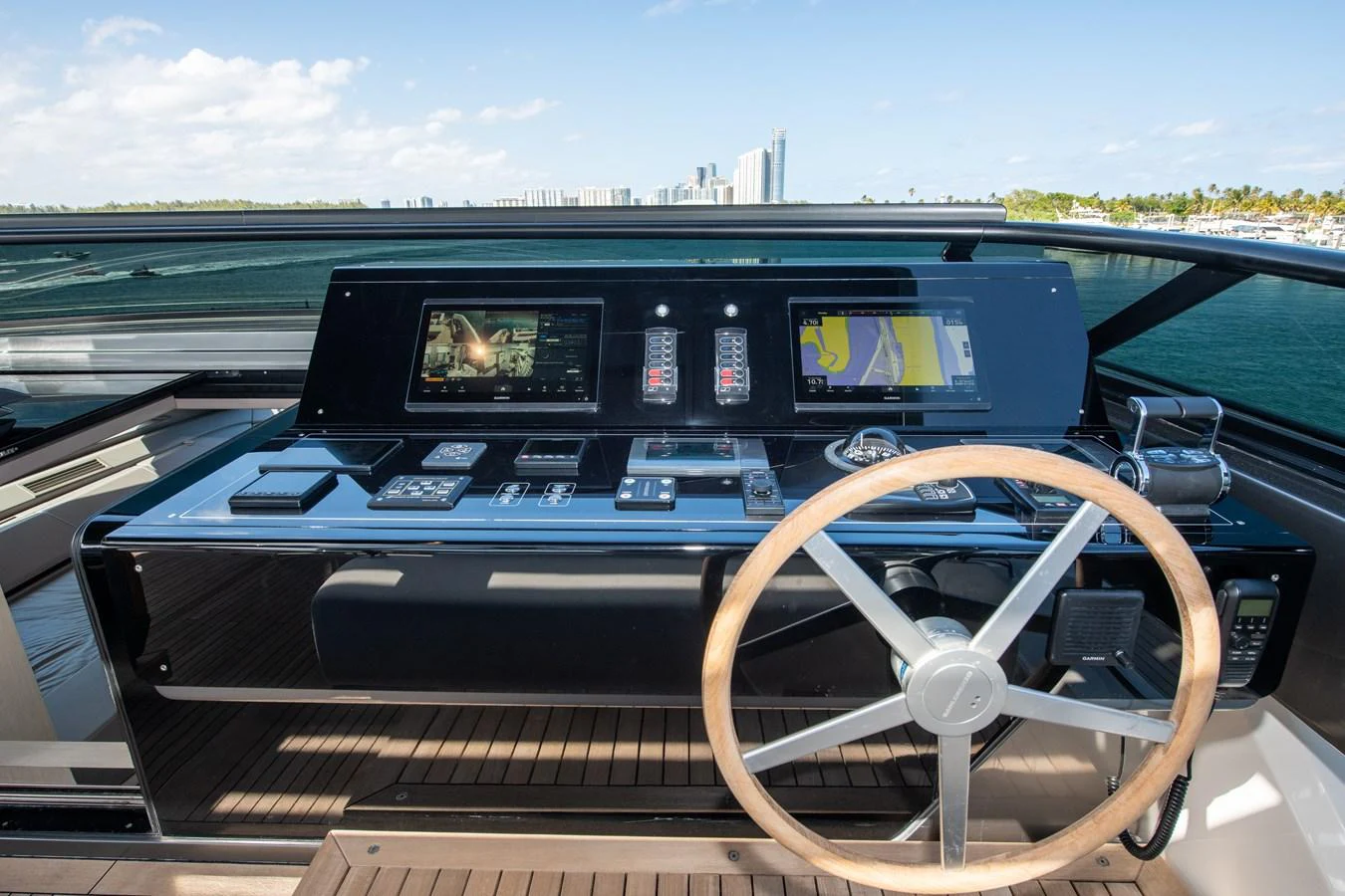 the inside of a car aboard OUR ALEPH Yacht for Sale