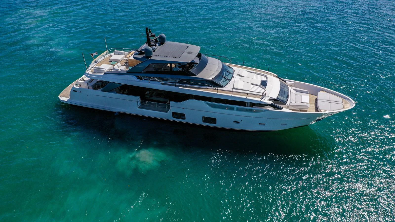 a boat in the water aboard OUR ALEPH Yacht for Sale