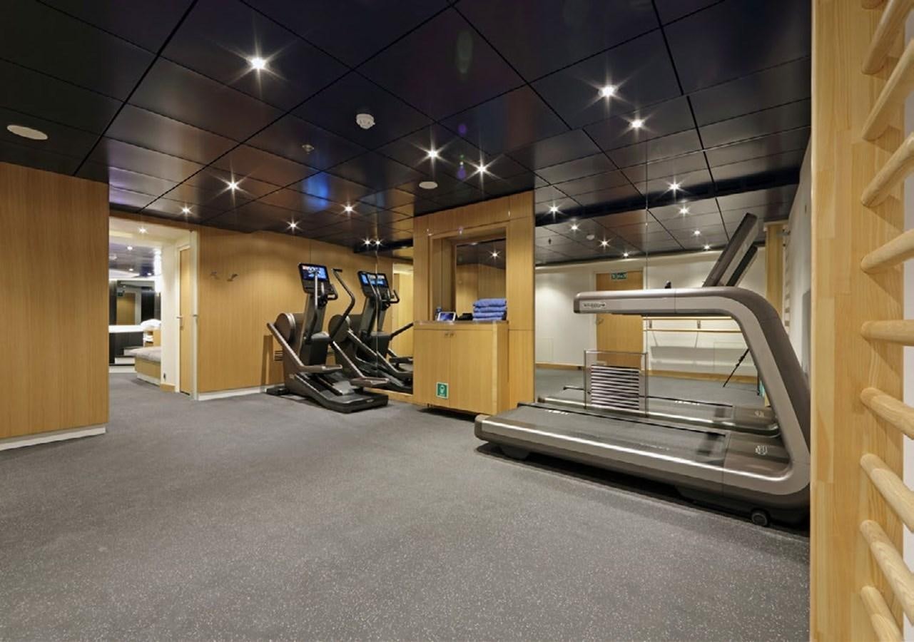 a gym with equipment aboard YERSIN Yacht for Sale