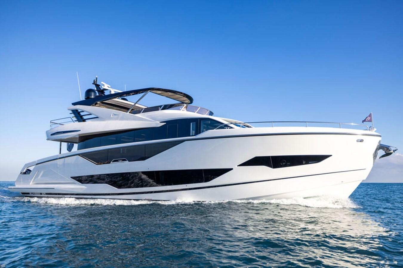 a white yacht on the water aboard 90 OCEAN Yacht for Sale