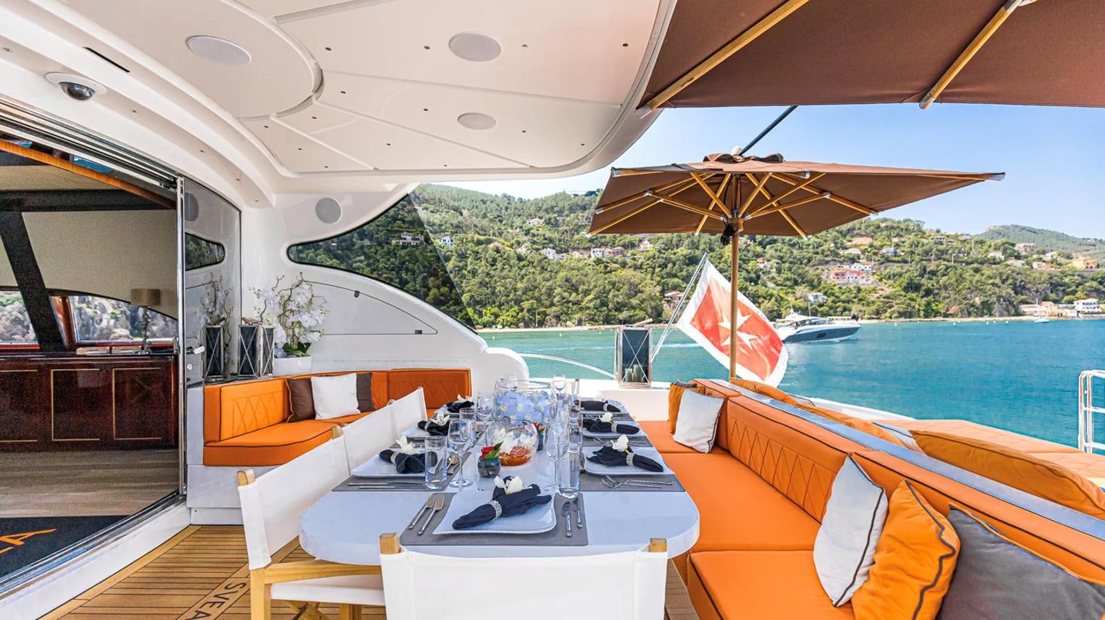 a boat on the water aboard SVEA Yacht for Sale