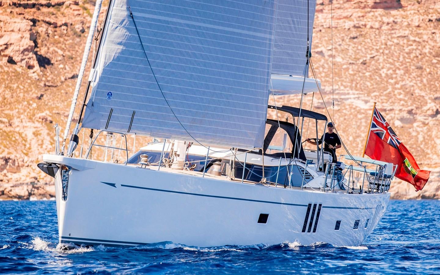 a boat sailing on the sea aboard ENSO Yacht for Sale