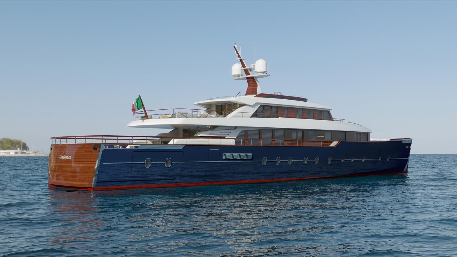 a large boat on the water aboard GENTLEMAN 55 Yacht for Sale