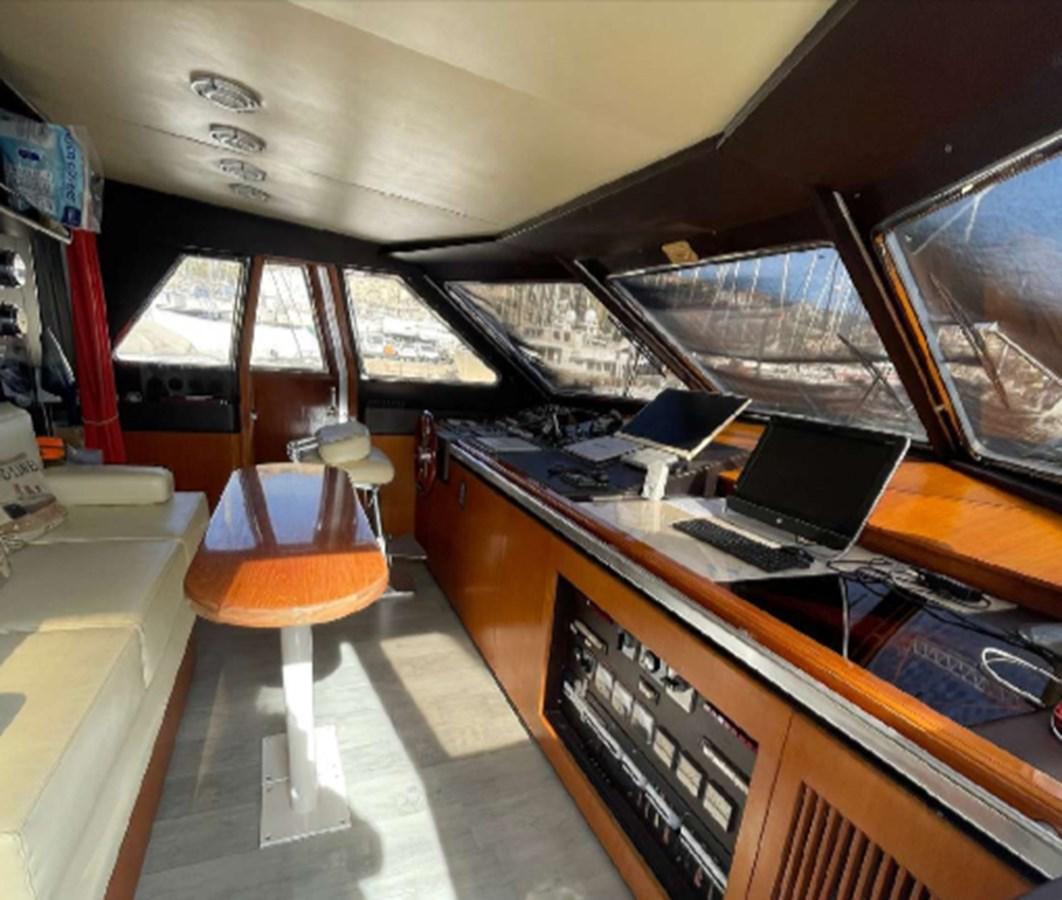 inside of a vehicle with many computers aboard SEA SEVEN Yacht for Sale