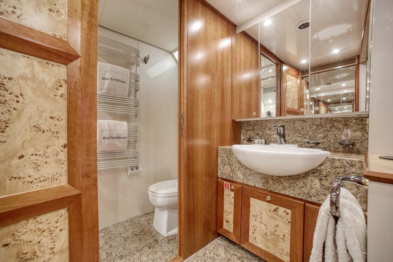 a bathroom with a sink and a toilet aboard BLUE SYMPHONIE Yacht for Sale
