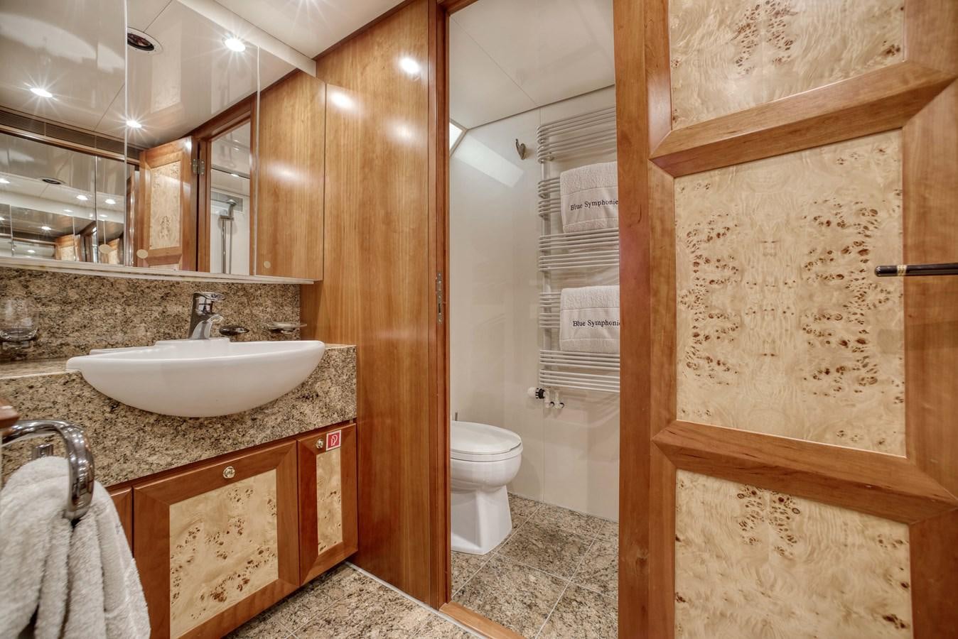 a bathroom with a sink and toilet aboard BLUE SYMPHONIE Yacht for Sale