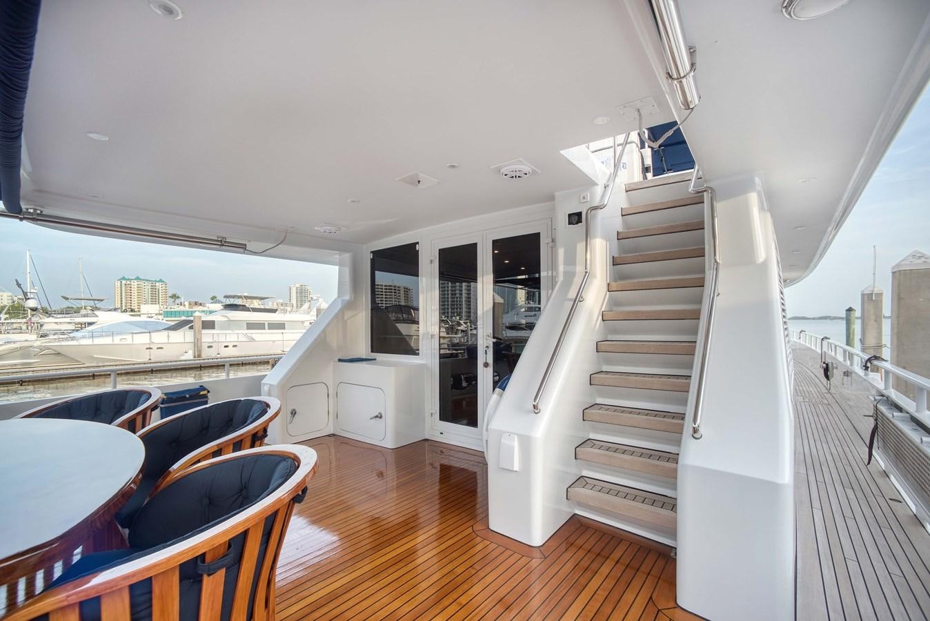 a white staircase in a house aboard BLUE SYMPHONIE Yacht for Sale