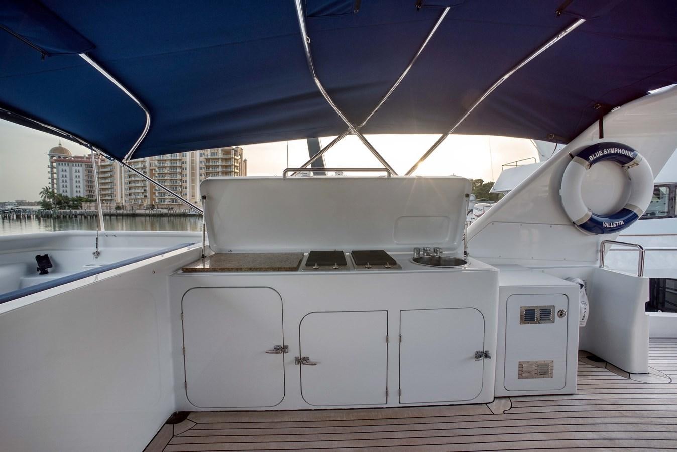 a boat on a dock aboard BLUE SYMPHONIE Yacht for Sale
