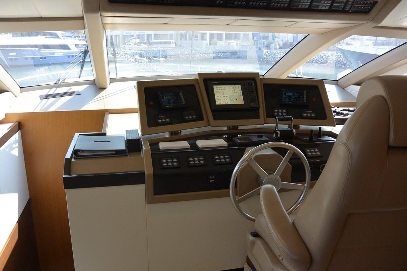 a room with a desk and chairs aboard 2008 CANADOS 76 Yacht for Sale