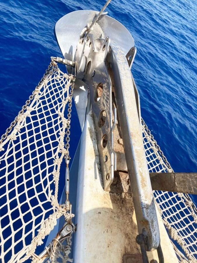 a metal boat with ropes aboard CONAN Yacht for Sale