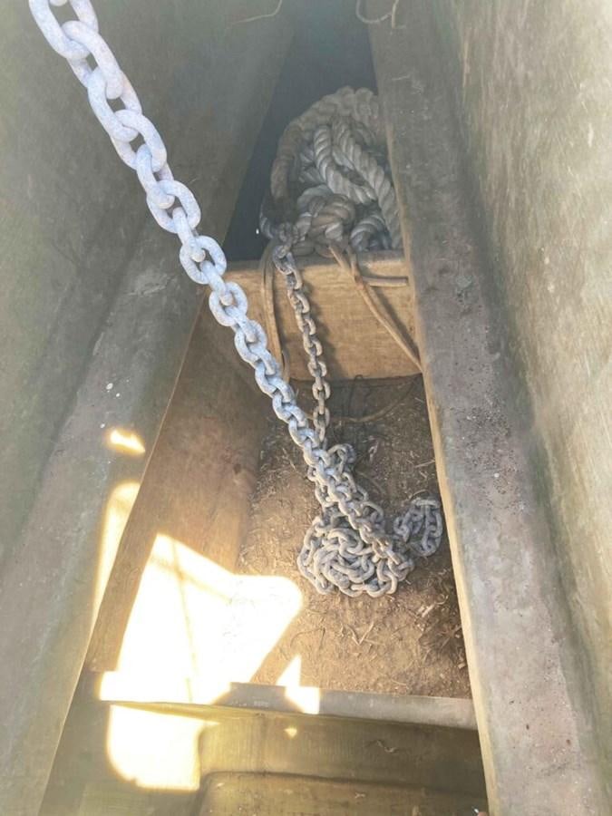 a bird on a rope aboard CONAN Yacht for Sale