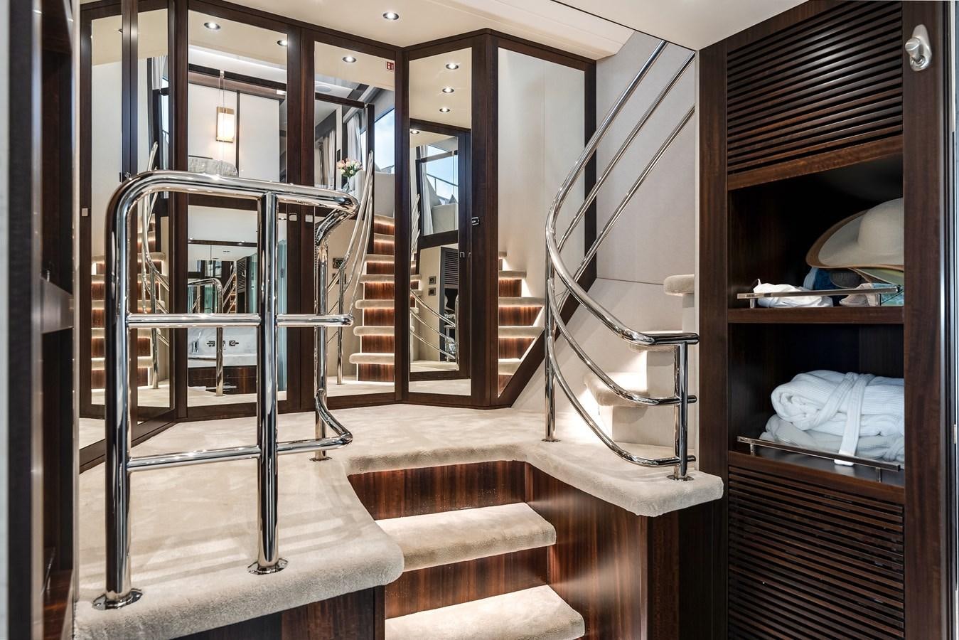 a ladder in a room aboard TRIGGER HAPPY Yacht for Sale