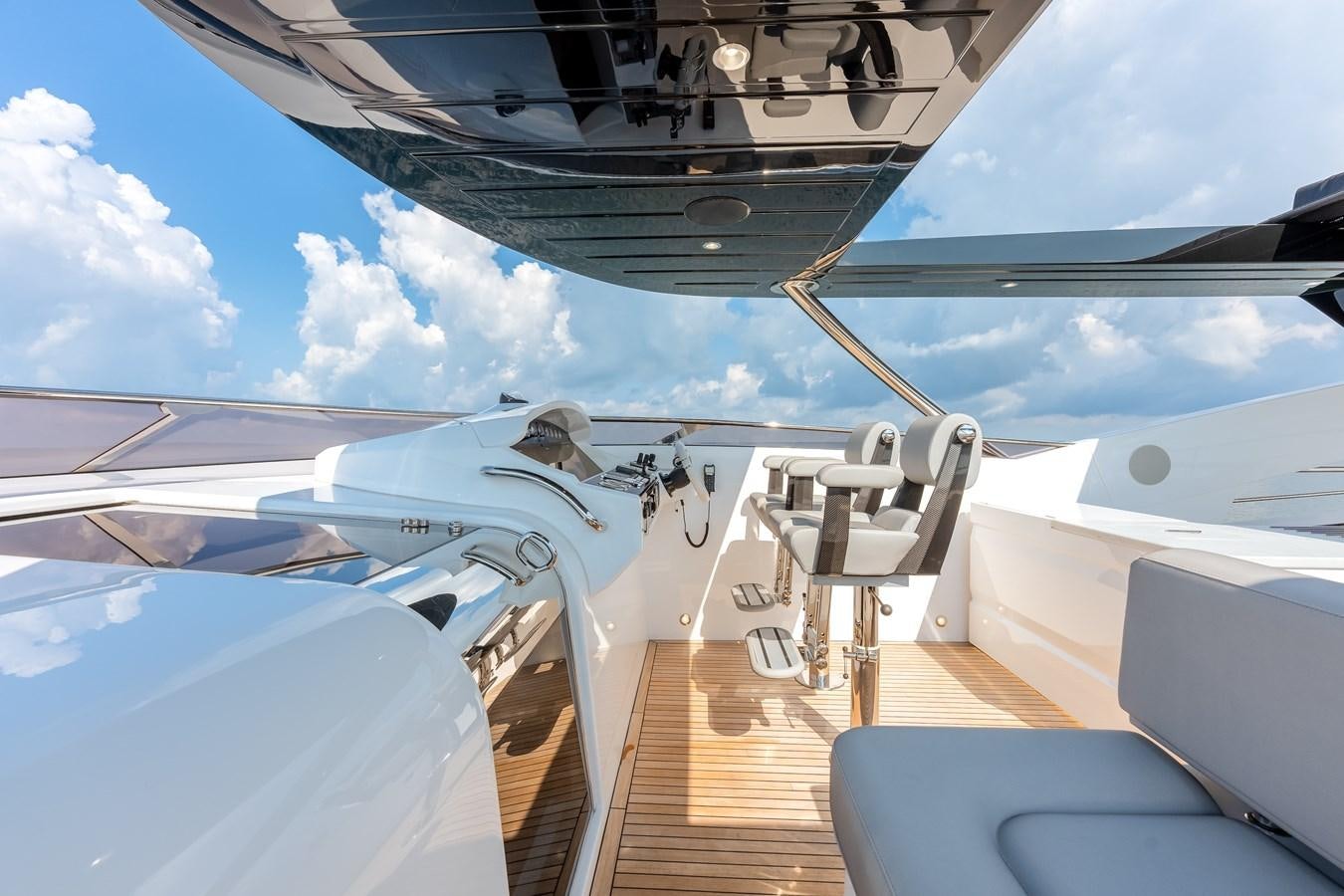 a cockpit of a plane aboard TRIGGER HAPPY Yacht for Sale