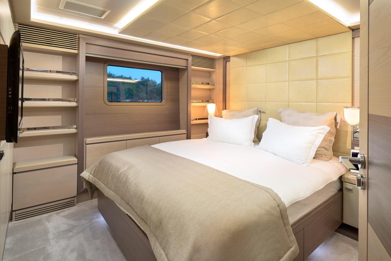 a bed in a room aboard OCEAN DRIVE Yacht for Sale