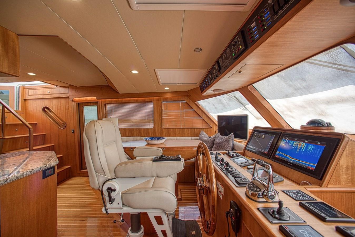 a room with a desk and computer aboard TRUE NORTH Yacht for Sale