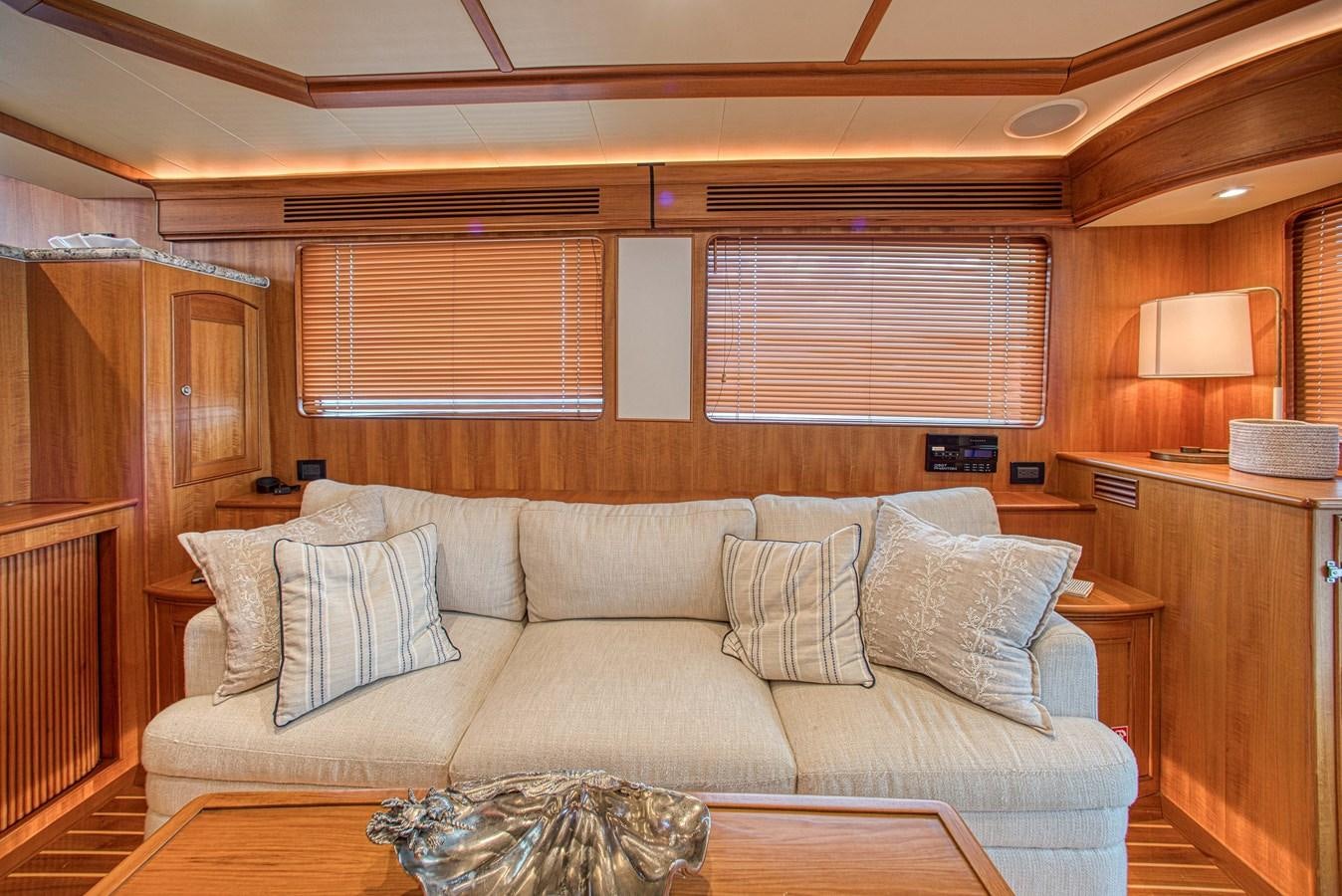 a living room with a couch aboard TRUE NORTH Yacht for Sale