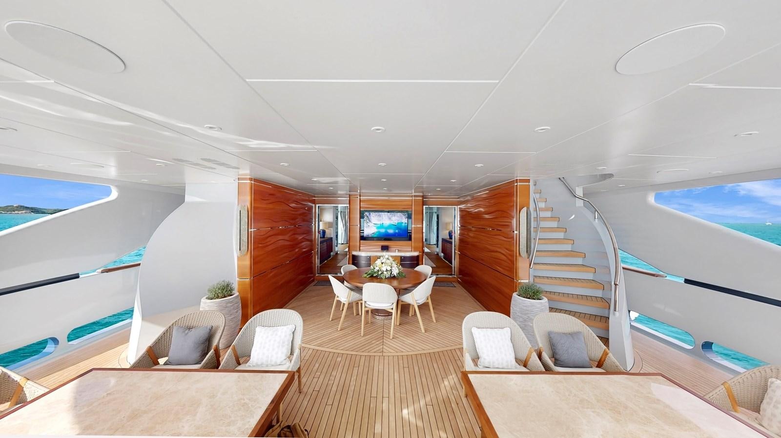 a modern looking living room aboard AFTER YOU Yacht for Sale