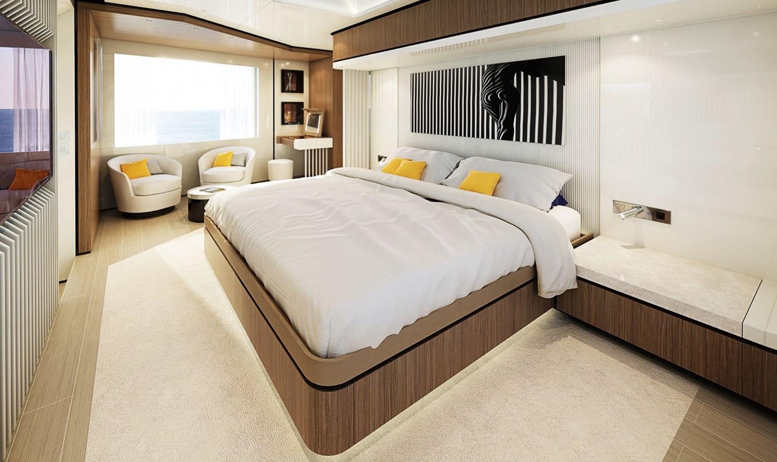 a room with two beds aboard TRIBALE YACHTS Yacht for Sale