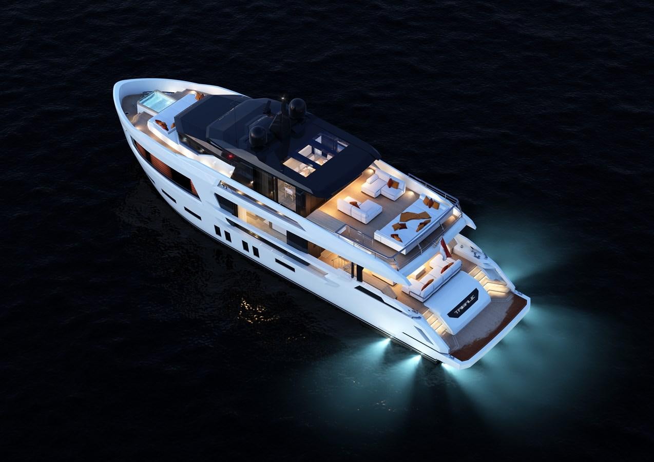 a high angle view of a boat aboard TRIBALE YACHTS Yacht for Sale
