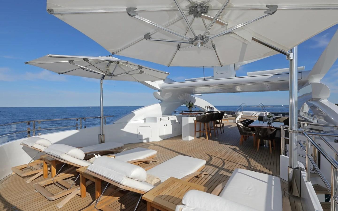 a plane on a deck aboard MADO Yacht for Sale