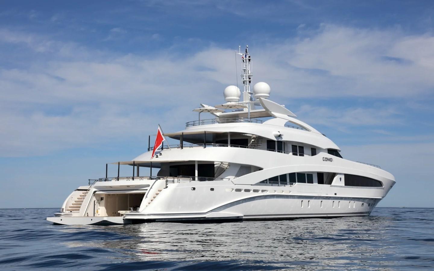 a white yacht in the water aboard MADO Yacht for Sale