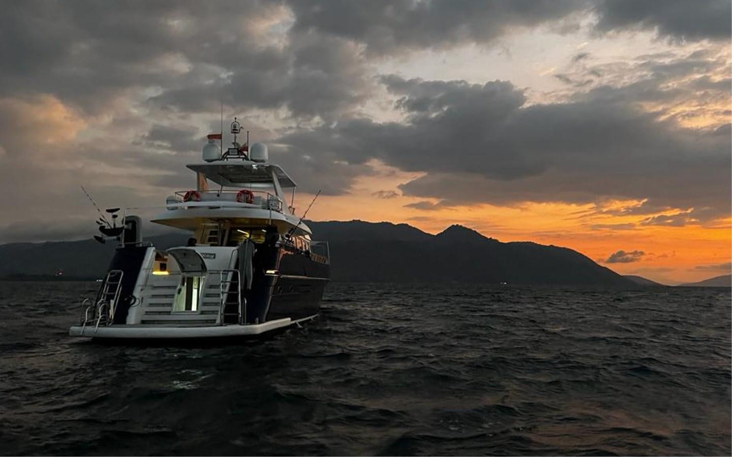 a boat in the water aboard ONEIRONAUT Yacht for Sale