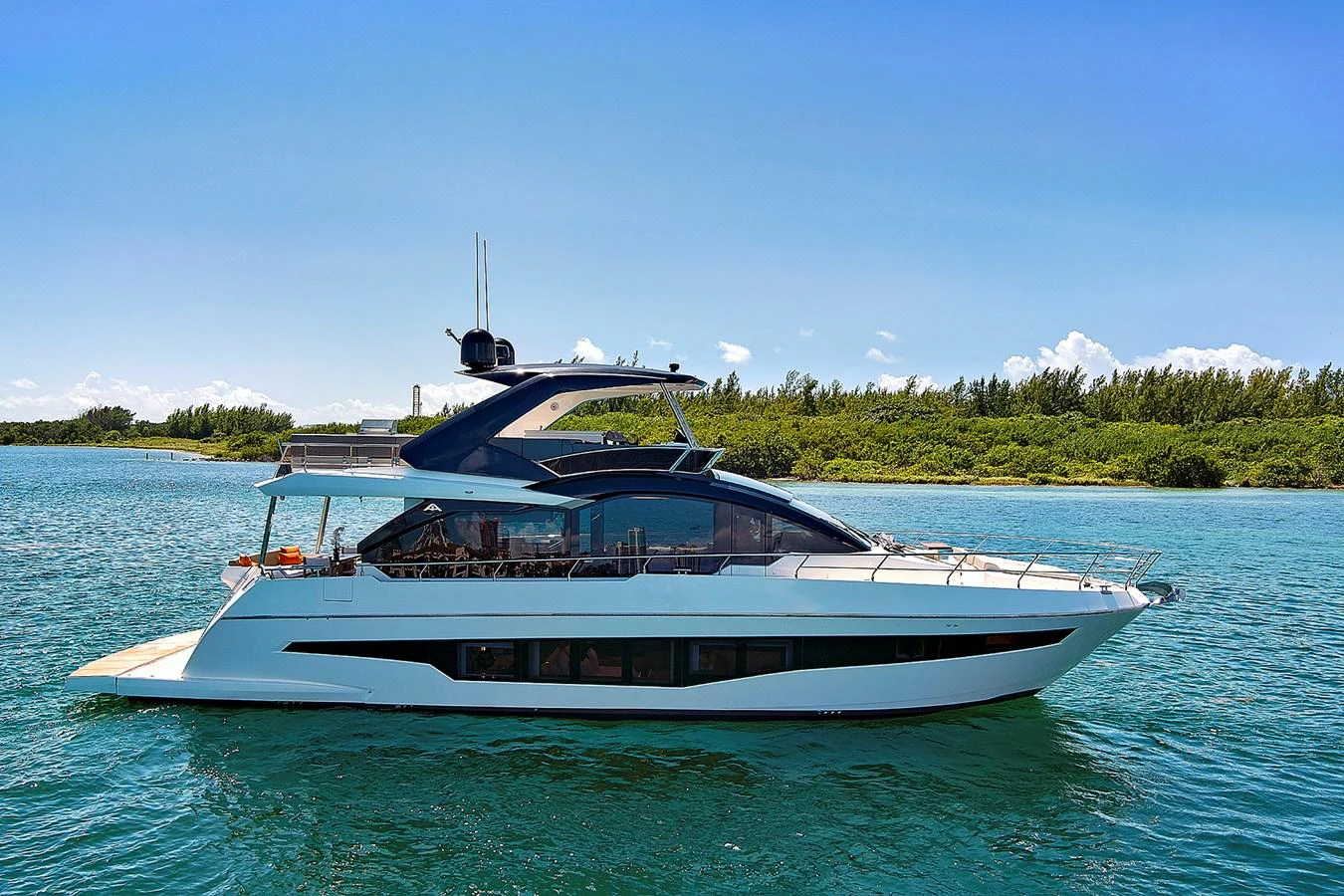 a boat in the water aboard SMILE Yacht for Sale