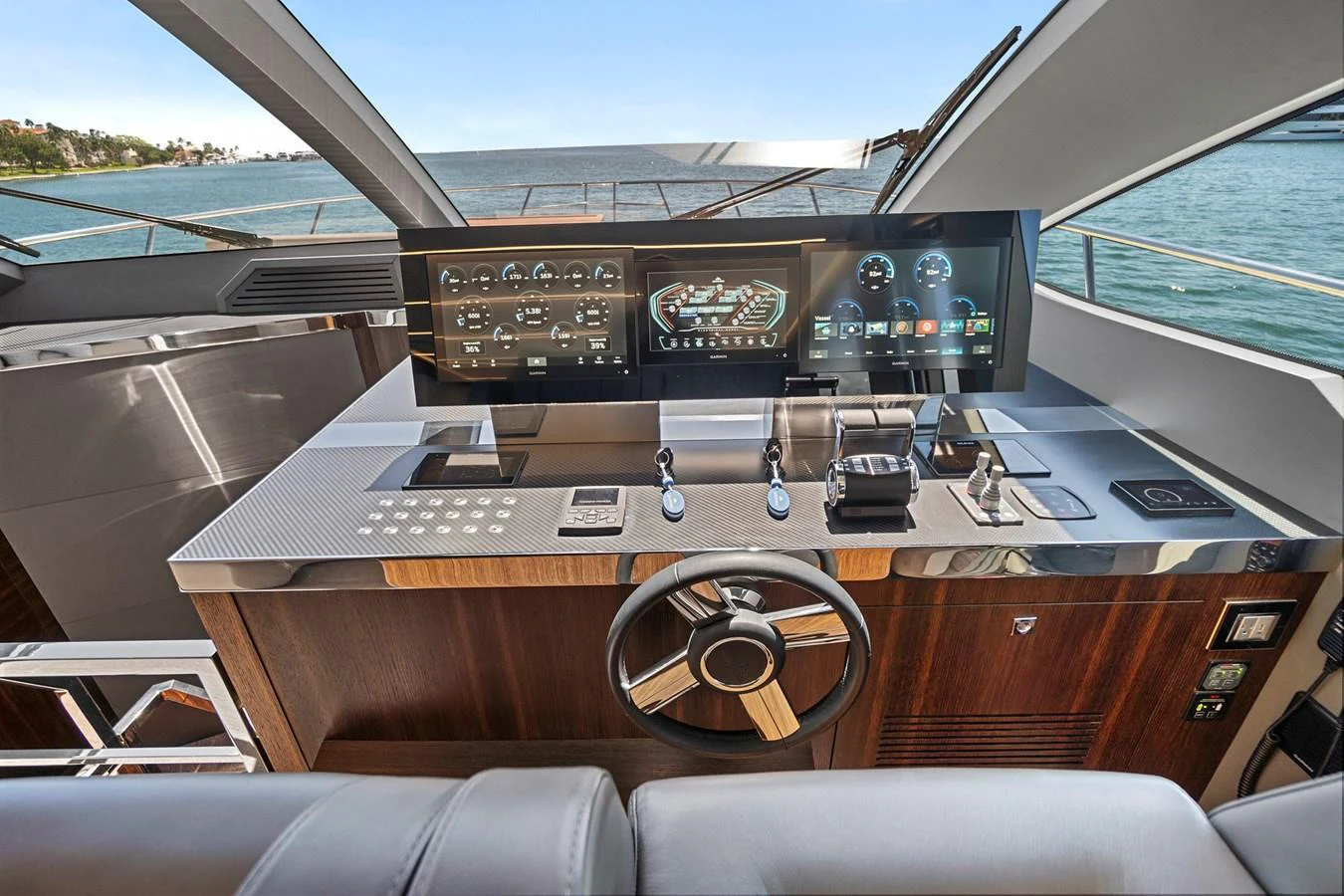 inside of a car aboard SMILE Yacht for Sale