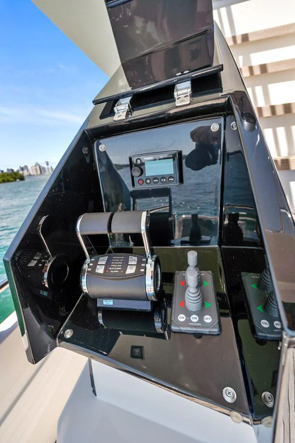 the inside of a car aboard SMILE Yacht for Sale