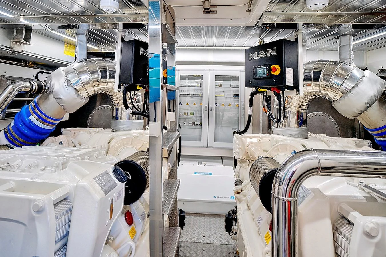 a room with machinery and equipment aboard SMILE Yacht for Sale