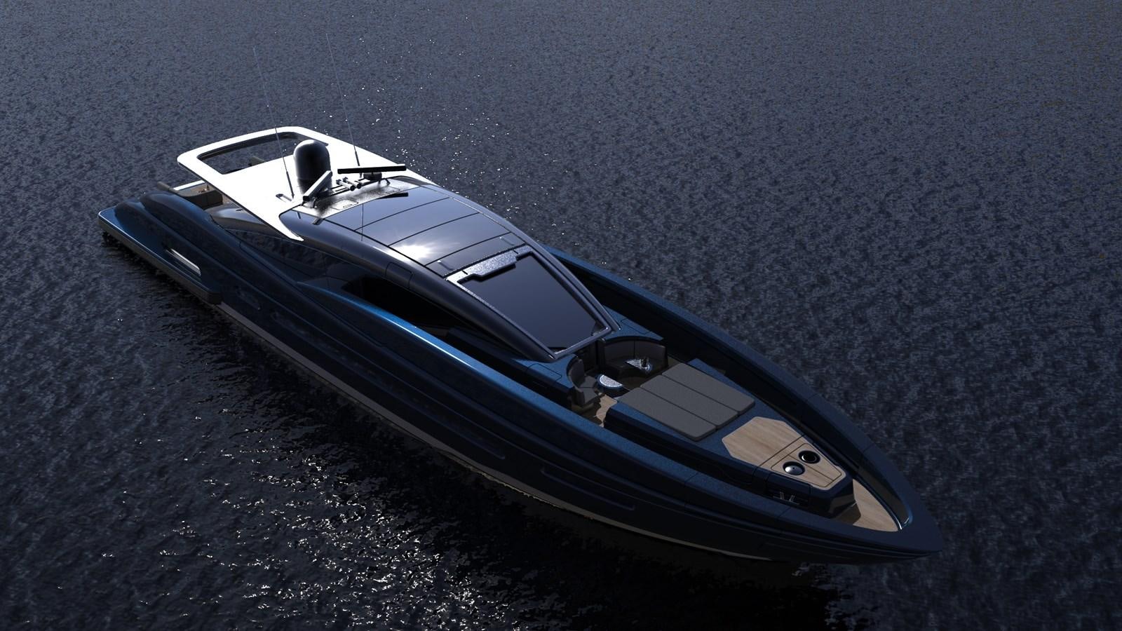 a silver sports car on a wet road aboard BLUPHIRE Yacht for Sale