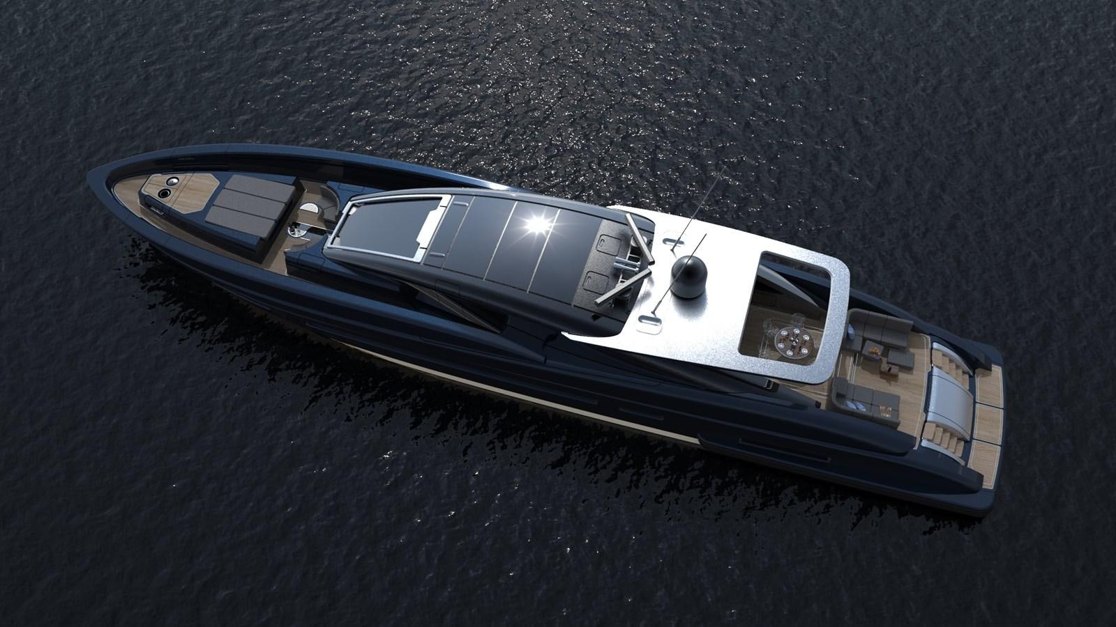 a model of a boat aboard BLUPHIRE Yacht for Sale