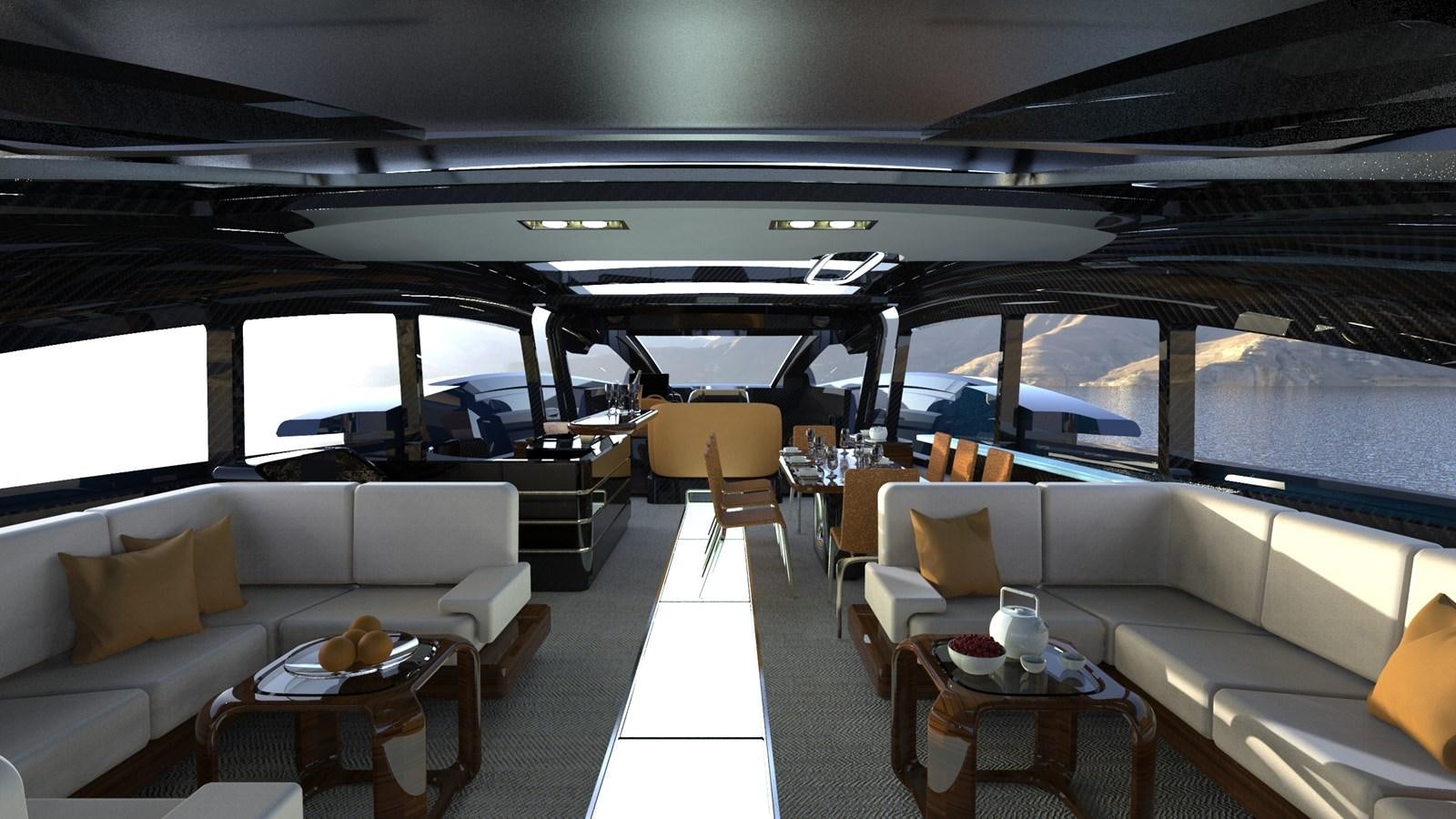 inside of a car aboard BLUPHIRE Yacht for Sale