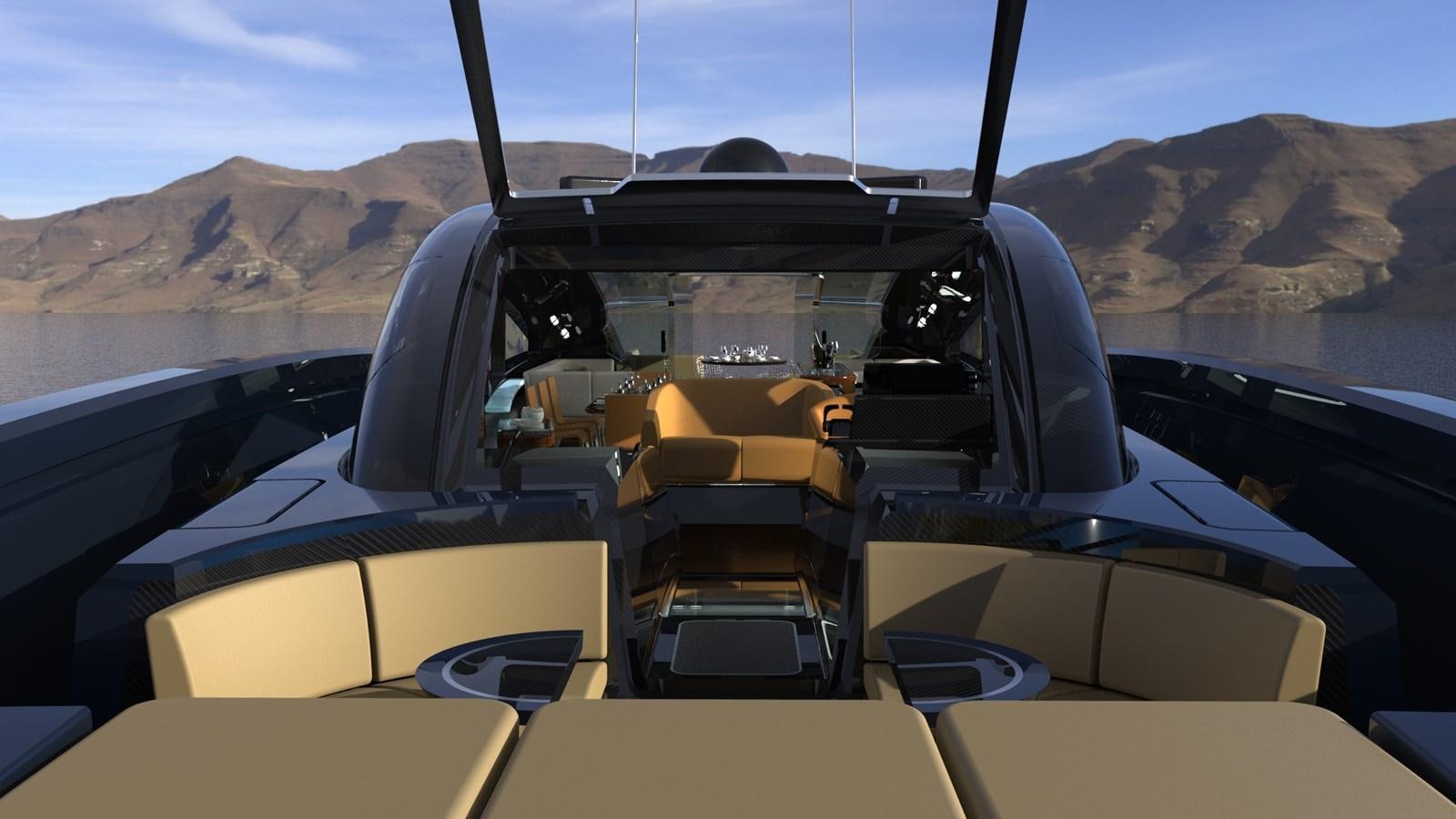 the front of a car aboard BLUPHIRE Yacht for Sale