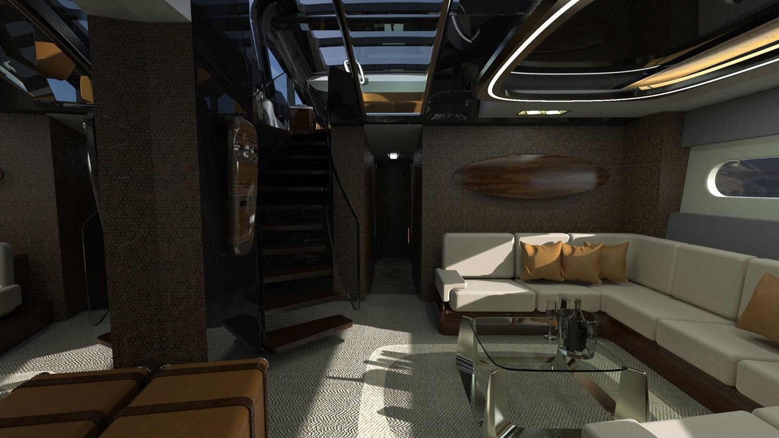 a room with a couch and a table aboard BLUPHIRE Yacht for Sale