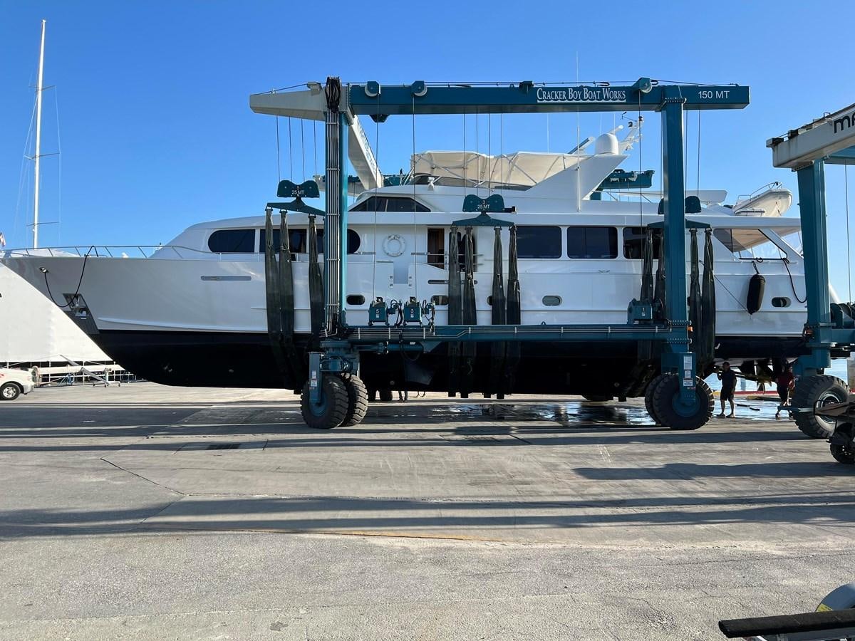 a machine on the runway aboard 2001 BROWARD RAISED PILOTHOUSE MY Yacht for Sale