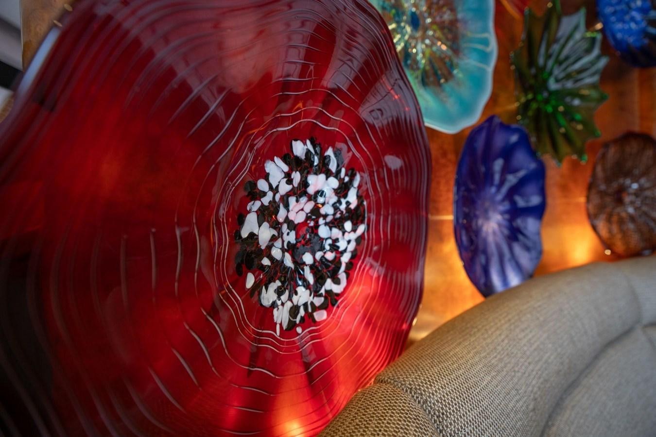 a red object with white and blue objects on it aboard 1996 ADMIRAL MARINE 71 Yacht for Sale