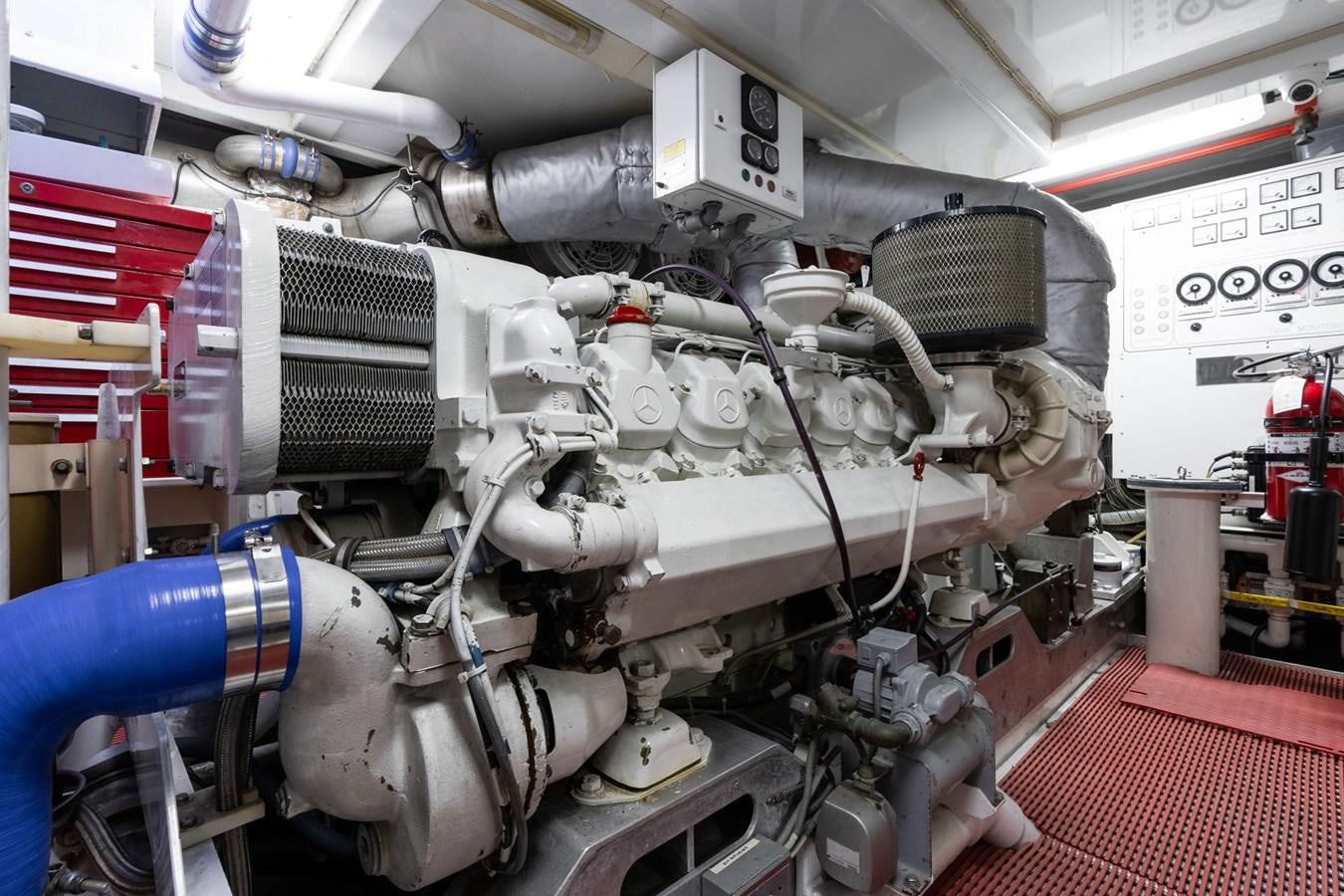 a machine with a large metal cylinder aboard 1996 ADMIRAL MARINE 71 Yacht for Sale