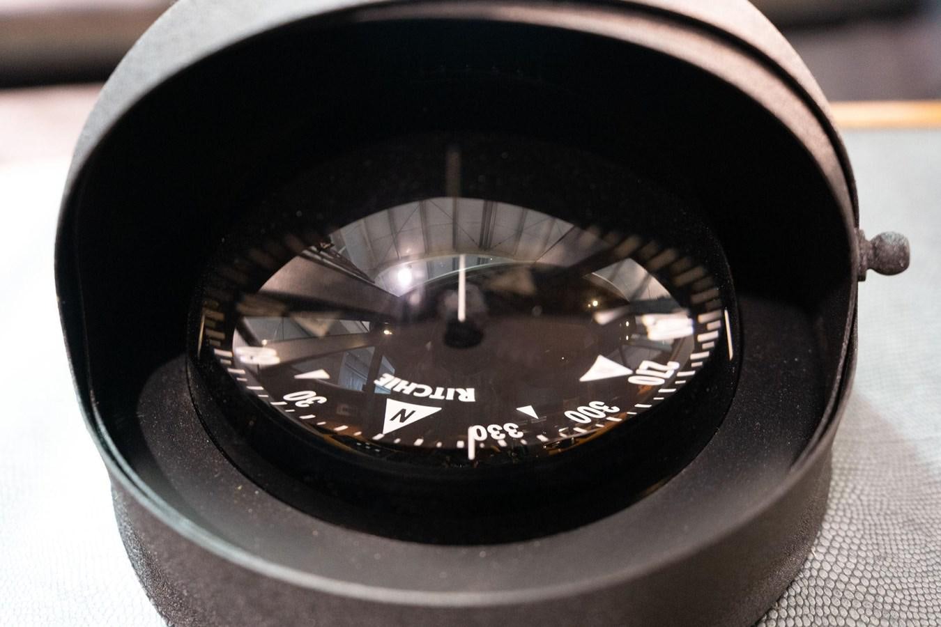 a black tire with a white label aboard 1996 ADMIRAL MARINE 71 Yacht for Sale