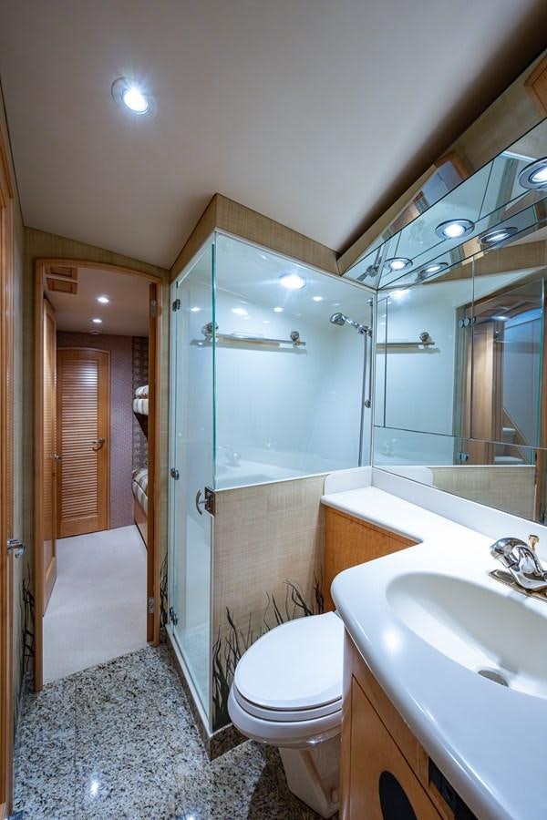 a bathroom with a sink and a toilet aboard DON TEO Yacht for Sale