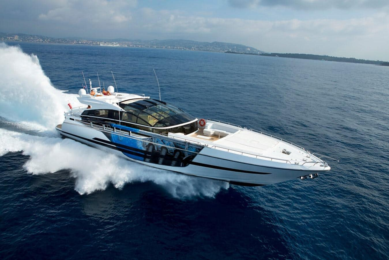 a boat on the water aboard BAIA 100 Yacht for Sale