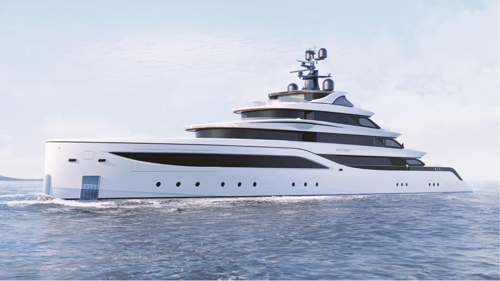 a white yacht in the water aboard ESSENCE 77 Yacht for Sale