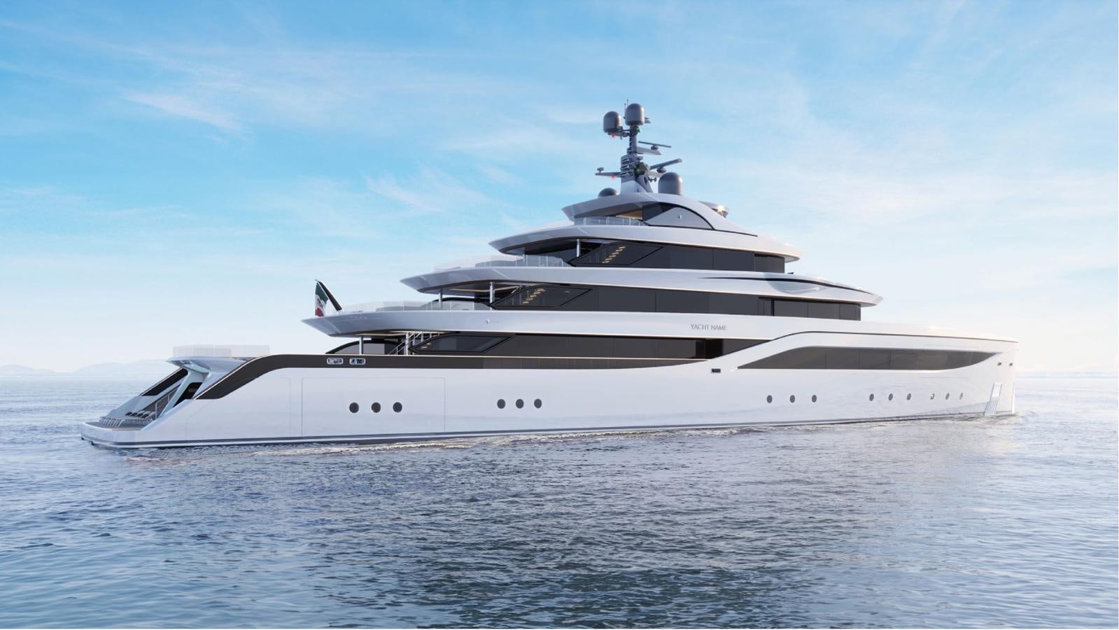 a white yacht in the water aboard ESSENCE 77 Yacht for Sale