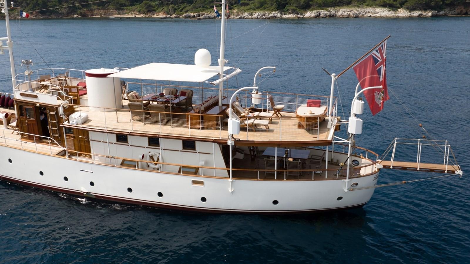 a large boat in the water aboard LADY HERTHA Yacht for Sale