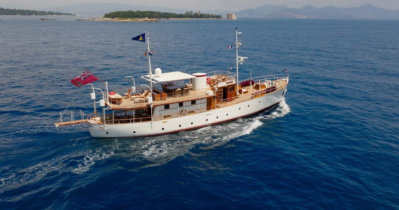 a boat on the water aboard LADY HERTHA Yacht for Sale