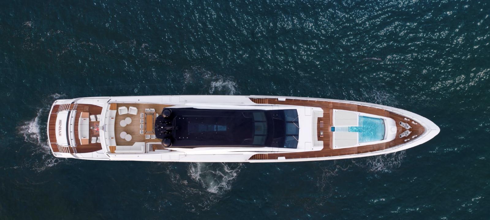 a space ship in space aboard GOLDENEYE Yacht for Sale