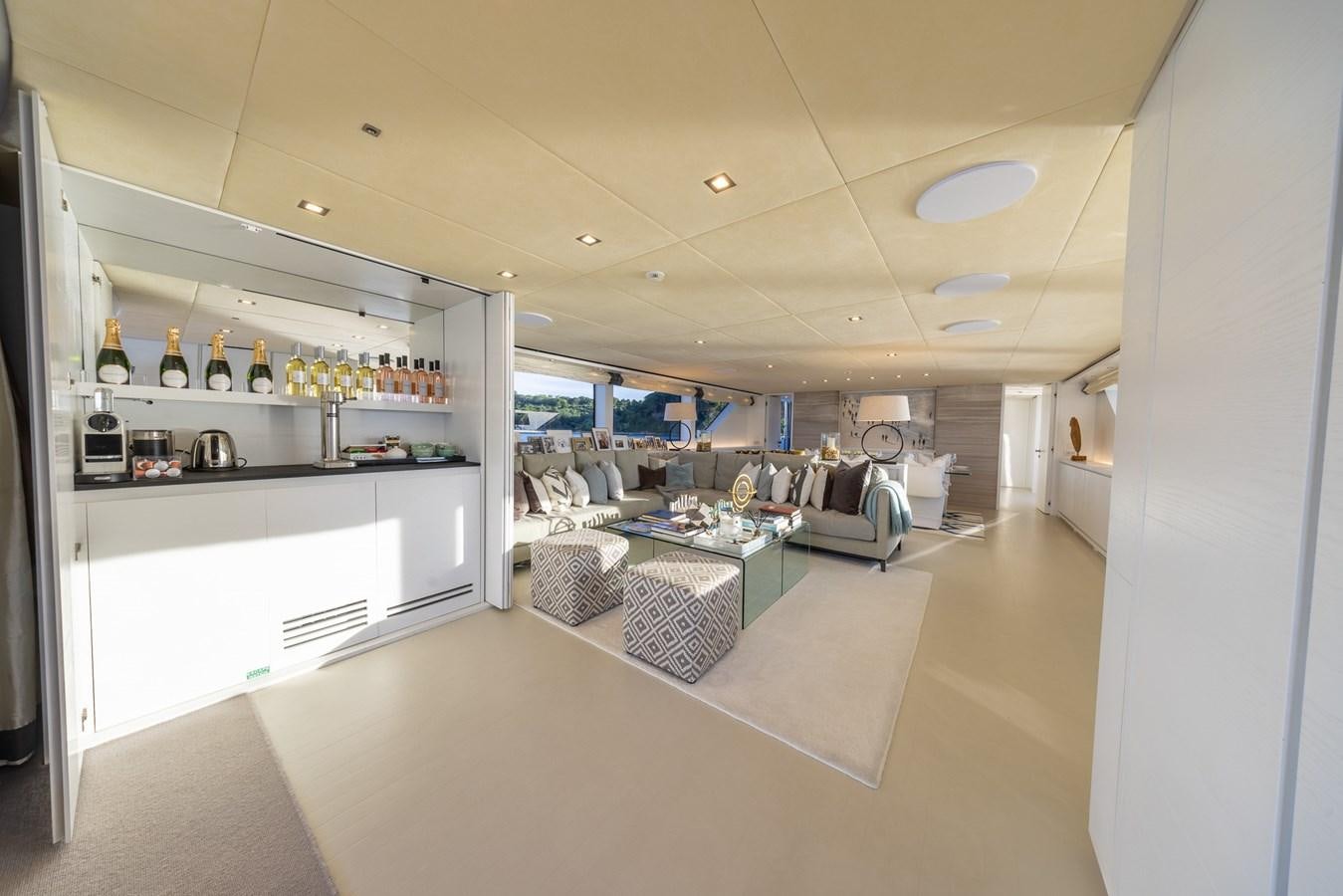 a room with a table and chairs aboard ZULU 3 Yacht for Sale