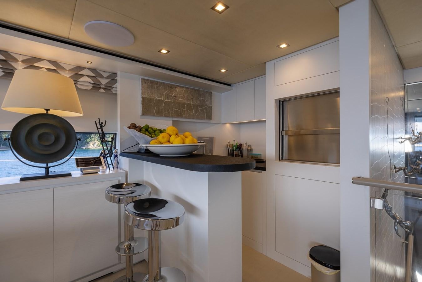 a kitchen with a sink and a stove aboard ZULU 3 Yacht for Sale