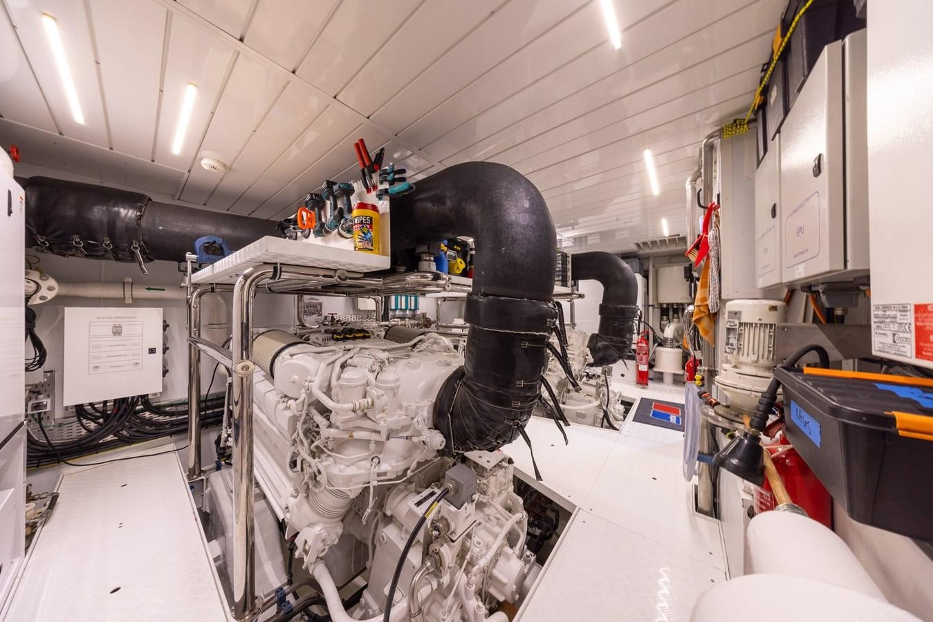 a machine with a large black pipe aboard ZULU 3 Yacht for Sale